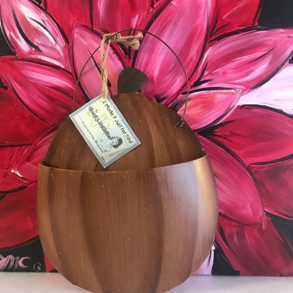 NWT Galvanized Metal fall pumpkin w/ holder
